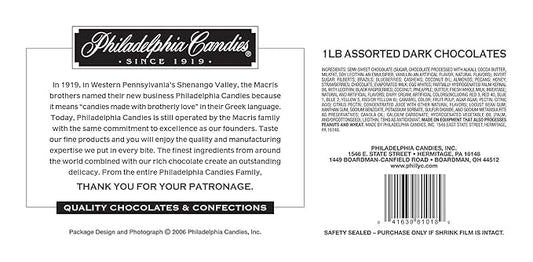 Philadelphia Candies Assorted Milk And Dark Boxed Chocolates, 1 Pound Gift Box