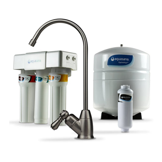 Austin Springs by Aquasana OptimH2O Reverse Osmosis Water Filter Remineralizer Brushed Nickel Faucet