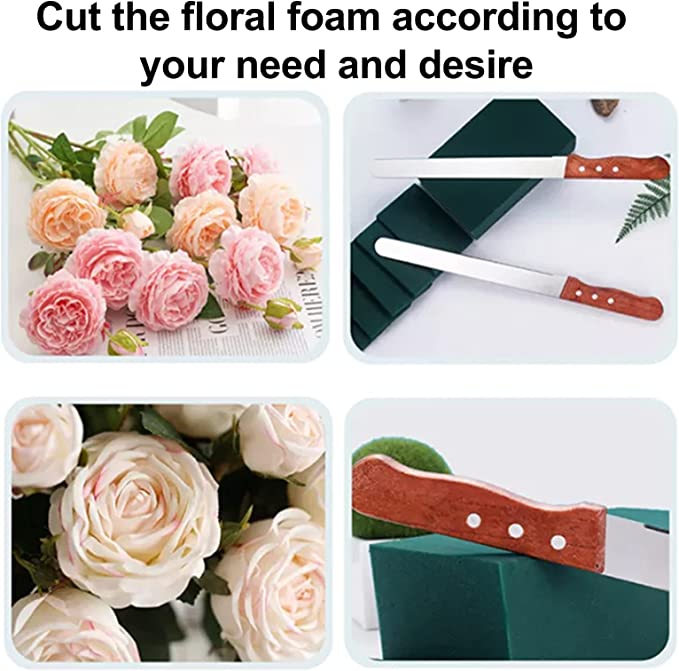 Pack of 6 Floral Foam Blocks for Fresh Flower Arrangements (9” L x 4” W x 3” H), Styrofoam Block Great for Crafts, Wedding, Birthdays, Home, Office & Garden Decorations