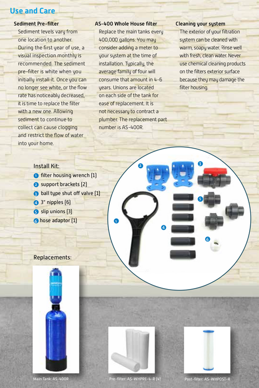 Austin Springs Rhino Series 4-Stage 10 Year 1,00,000 Gallon Whole House Chloramine Water Filtration System