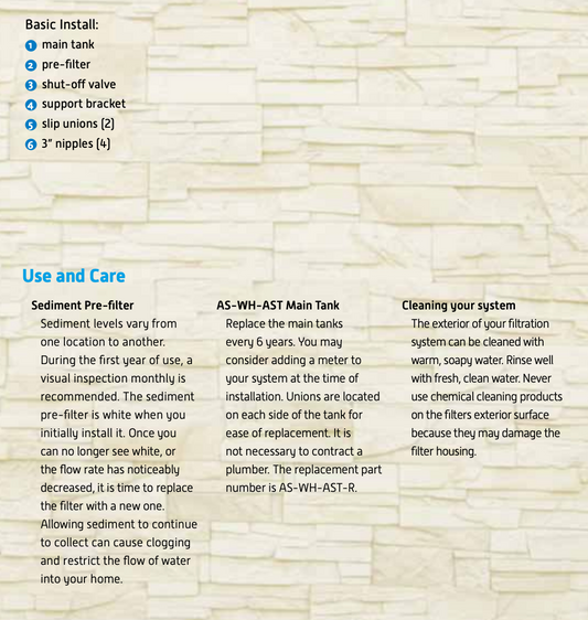 Austin Springs Whole House Salt-Free Water Softener Conditioner 10" Pre-filter