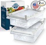 Altai Republic - Pull Out Refrigerator Storage Drawers [2 Pack] - Transparent Refrigerator Organizer [12x8x3.7 in] - Fridge Drawer Organizer & Fridge Organizer