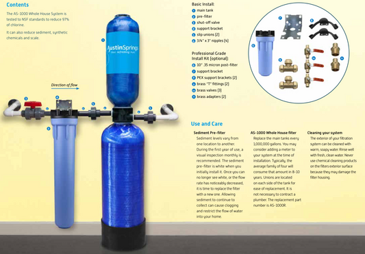 Austin Springs 10-Year 1 Million Gallon Whole House Water Filter with Pro grade Install kit